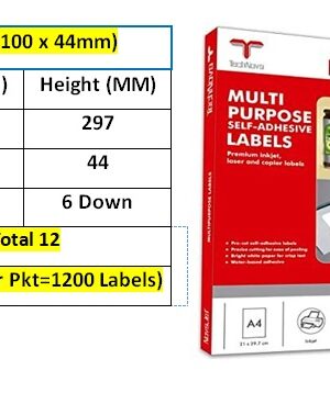 Self Adhesive Labels_Sheet Format_Technova_MPL-12L (100x44mm)
