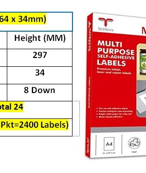 Self Adhesive Labels_Sheet Format_Technova_MPL-24L (64x34mm)